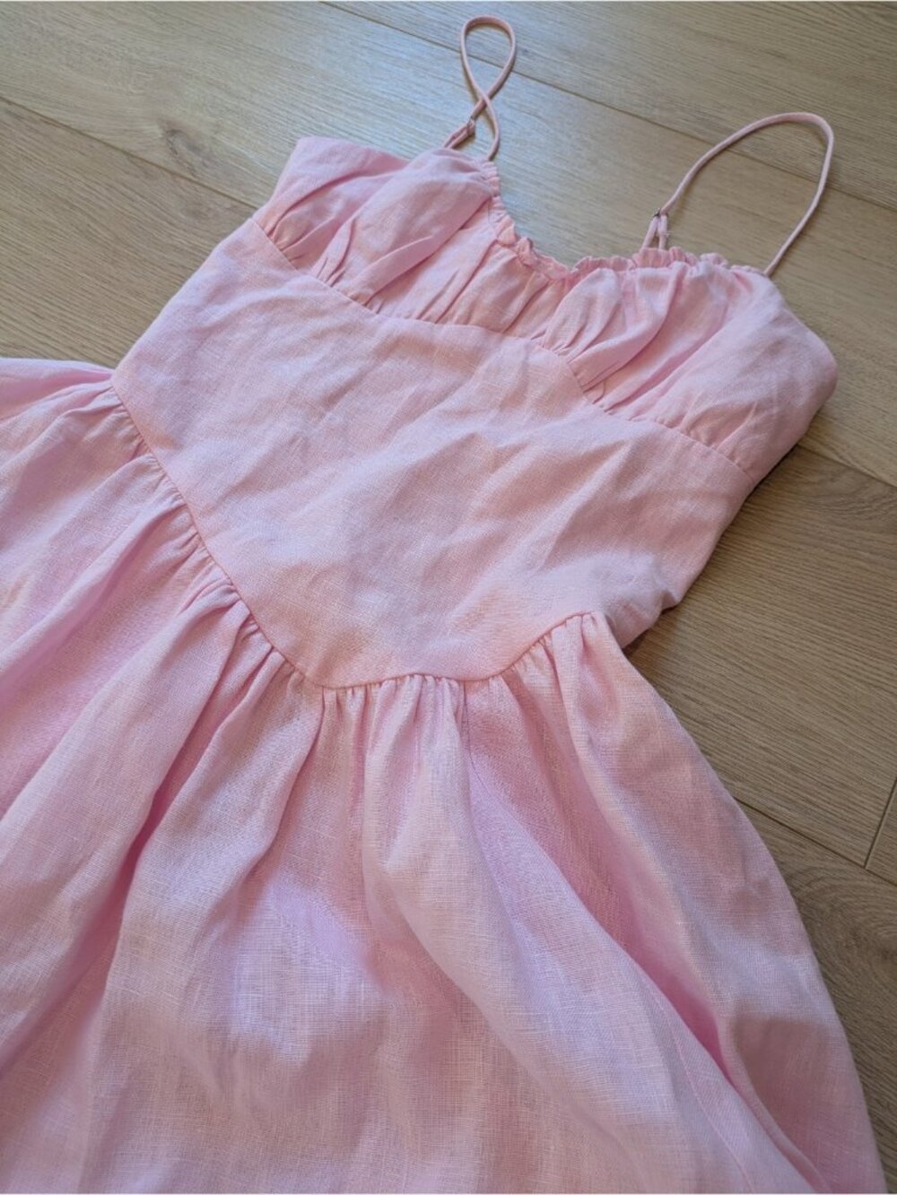 Faithfull The Brand Mytheresa Exclusive Vares Pink Linen Maxi Dress XS $605
